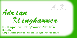 adrian klinghammer business card